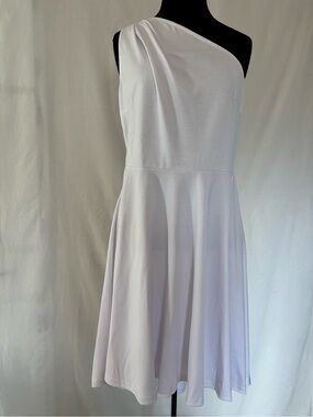 Sarin Mathews One Shoulder High Low White Bridal Garden Party Midi Dress XL NWT